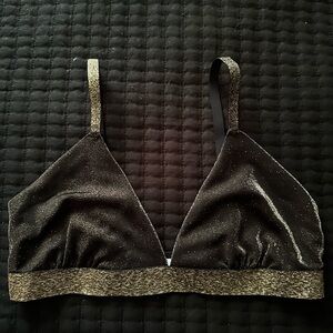 Target Black and Gold Bralette with Metallic Band